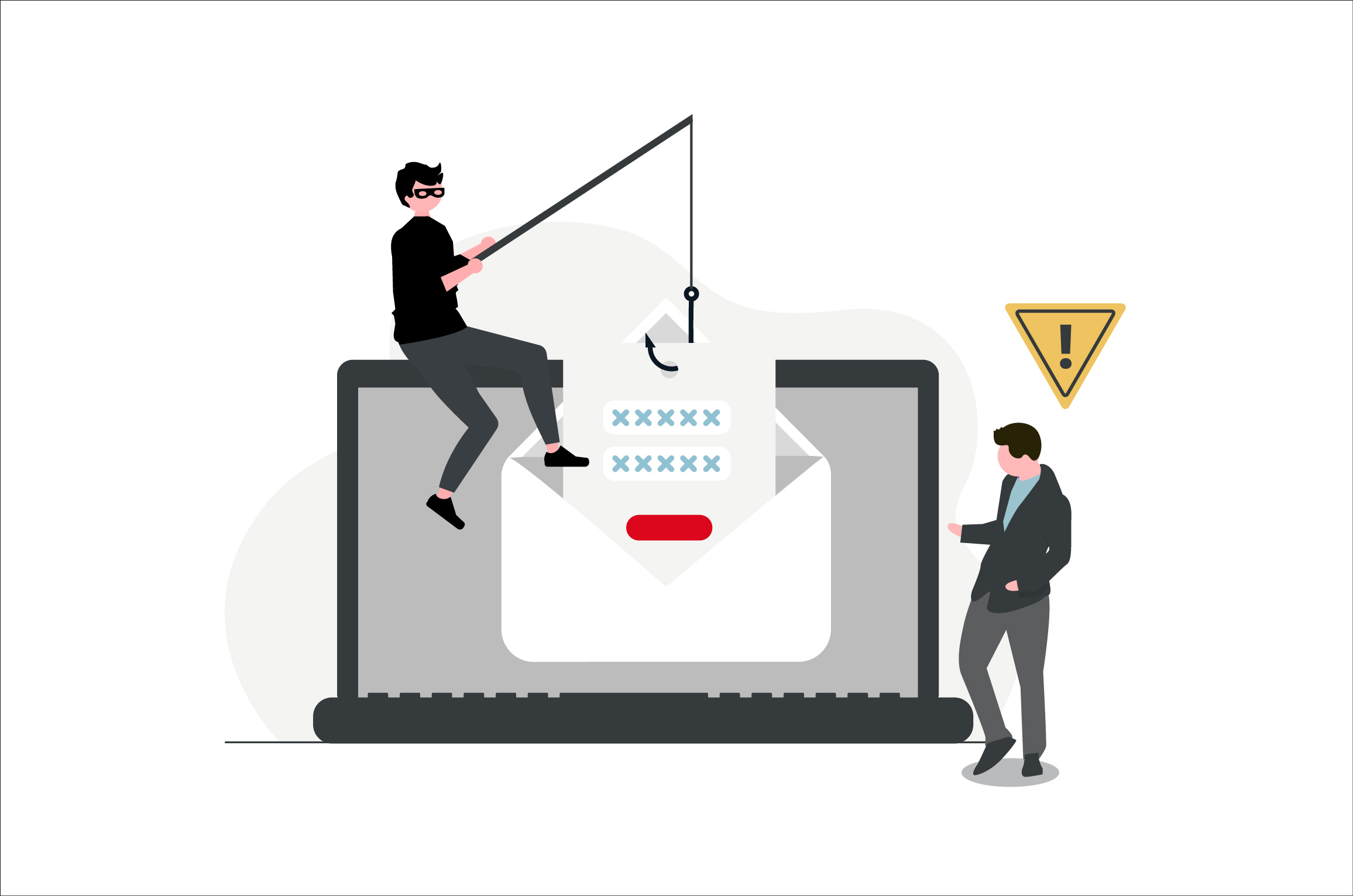 illustration depicting a phishing scam